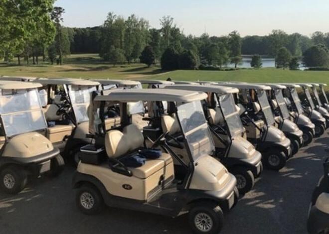 Golf carts at golf course